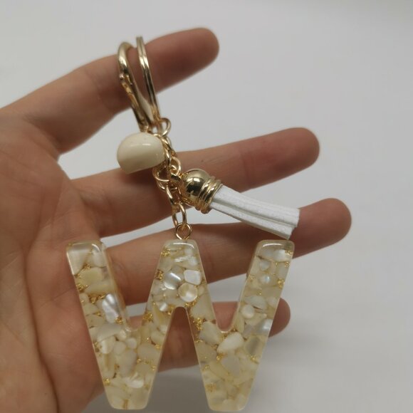 Initial Letter Keychain Women's Bag Charm Alphabet Keyring Cute Pendant - Picture 4 of 5